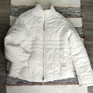 Womens Puffer Jacket Large Long Sleeve Zip Up Water Resistant Athletic Works C2